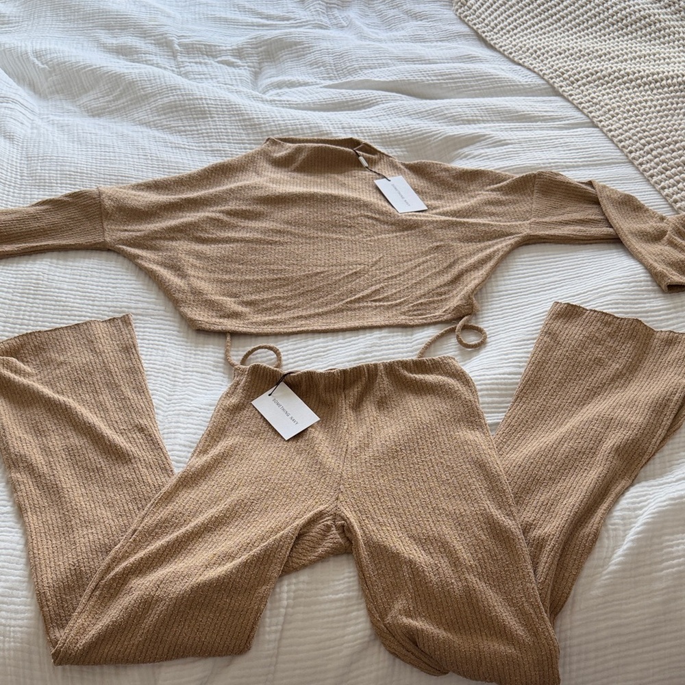 Something Navy Tan Women's Pajama Set